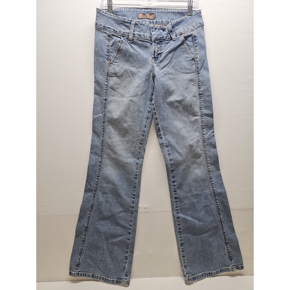 VTG Y2K l.e.i. Low Rise Flare Jeans Light Wash Women's Size 12 Indie Sleaze